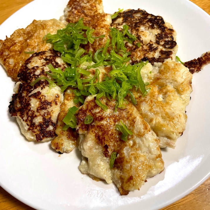 えのきツナと塩麹でかたくり粉焼き